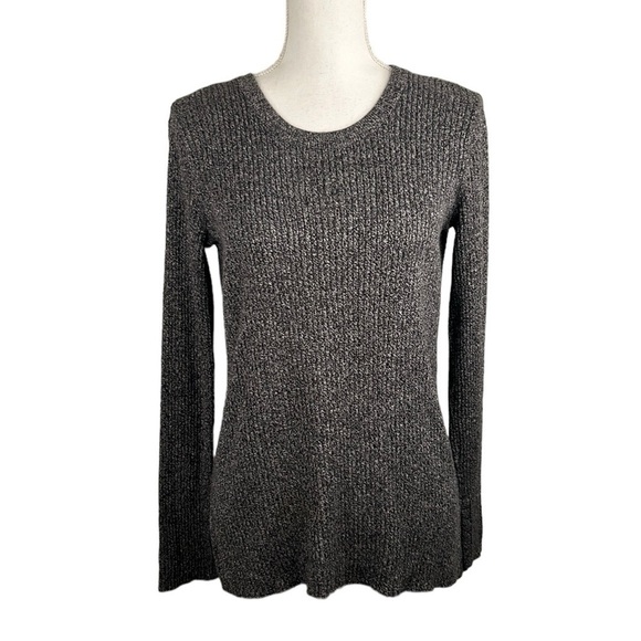 H&M Black & White Knit Long Sleeve Crew Neck Sweater Size Small - Picture 1 of 7